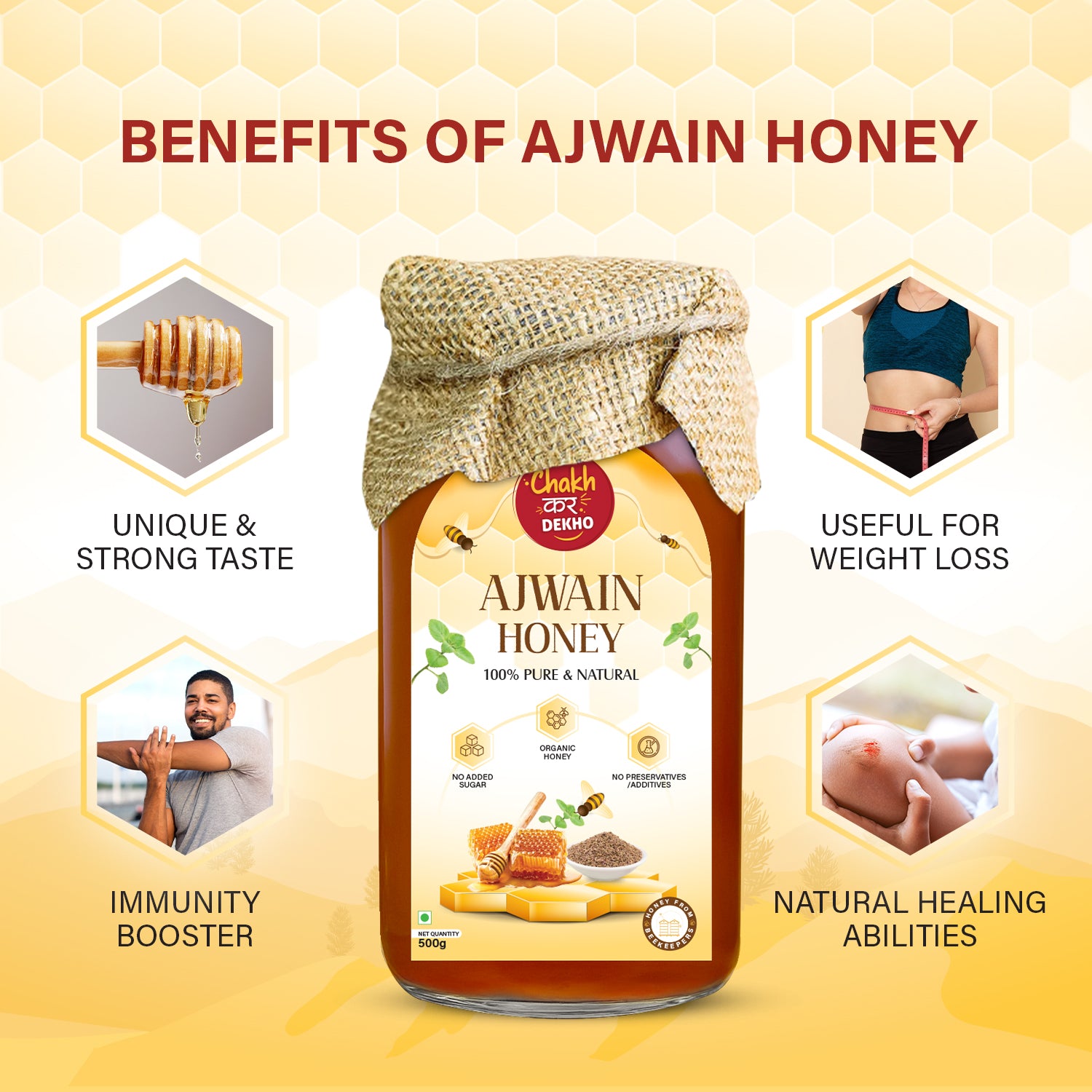 Ajwain Honey – 100% Pure & Natural | Organic, Immunity Booster, No Added Sugar