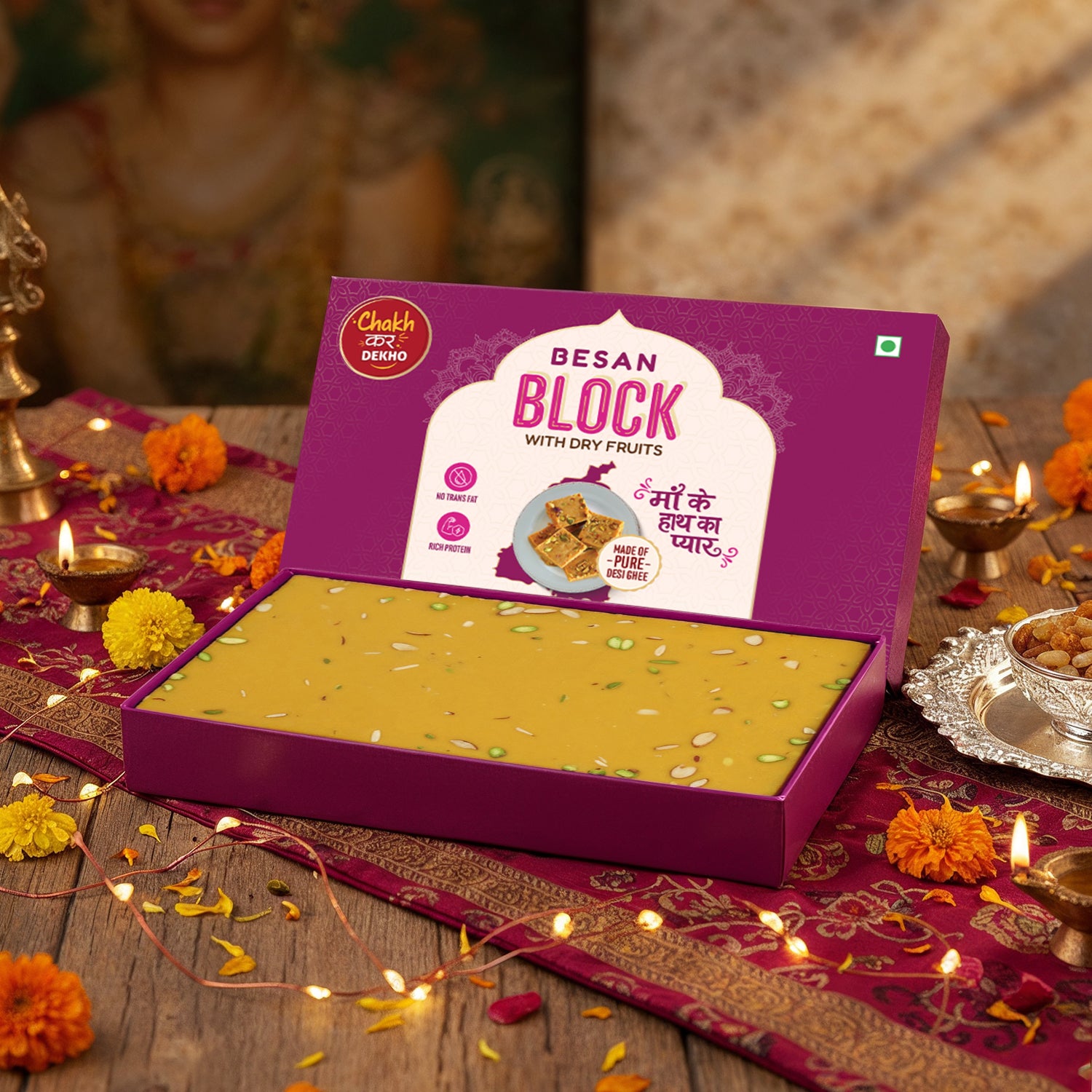 Besan Block With Dry Fruits