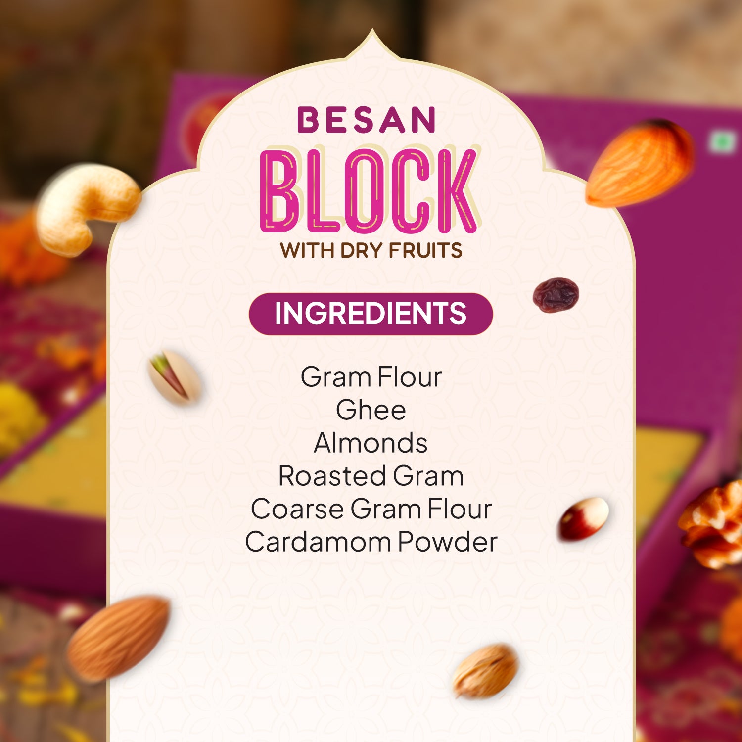 Besan Block With Dry Fruits