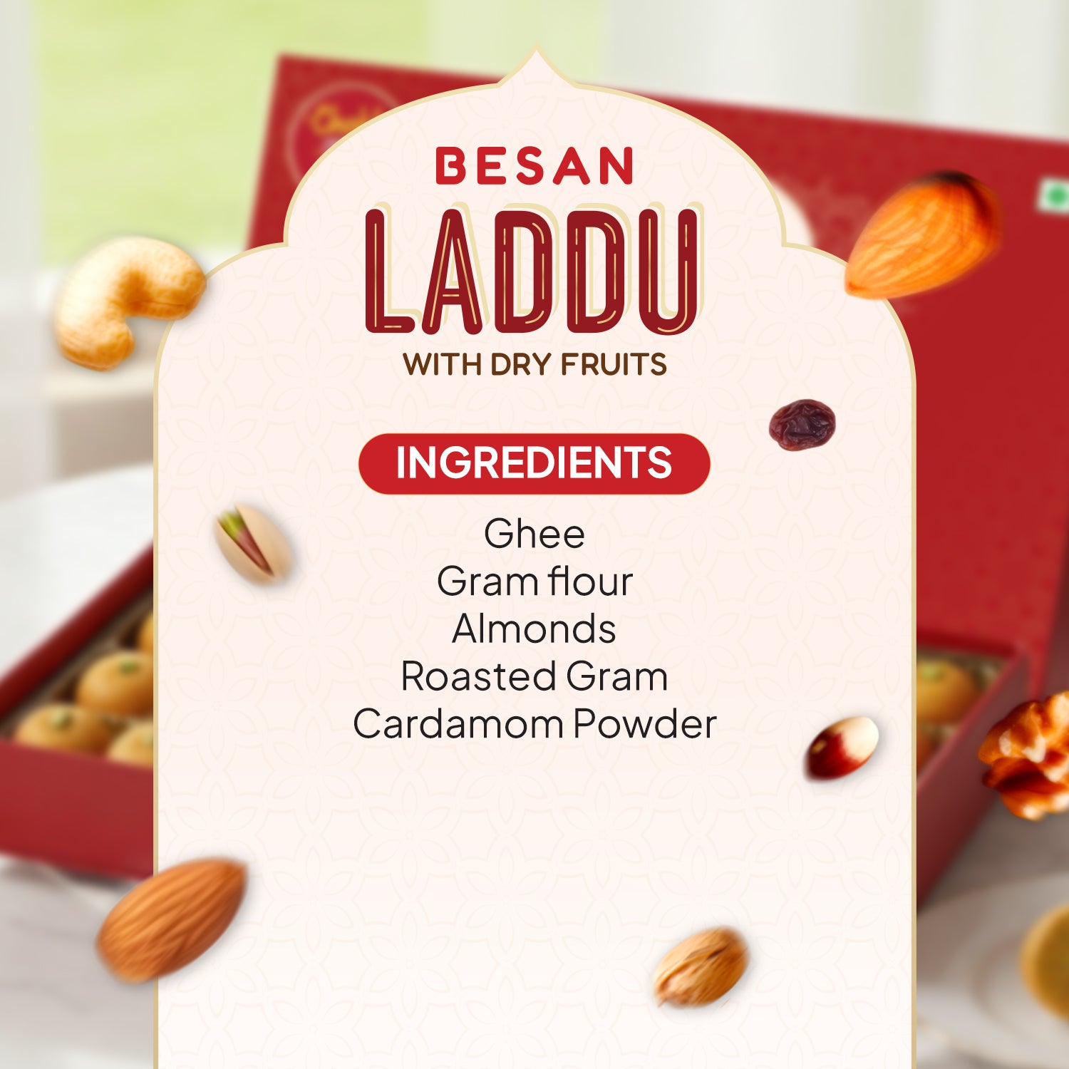 Besan Laddu With Dry Fruits