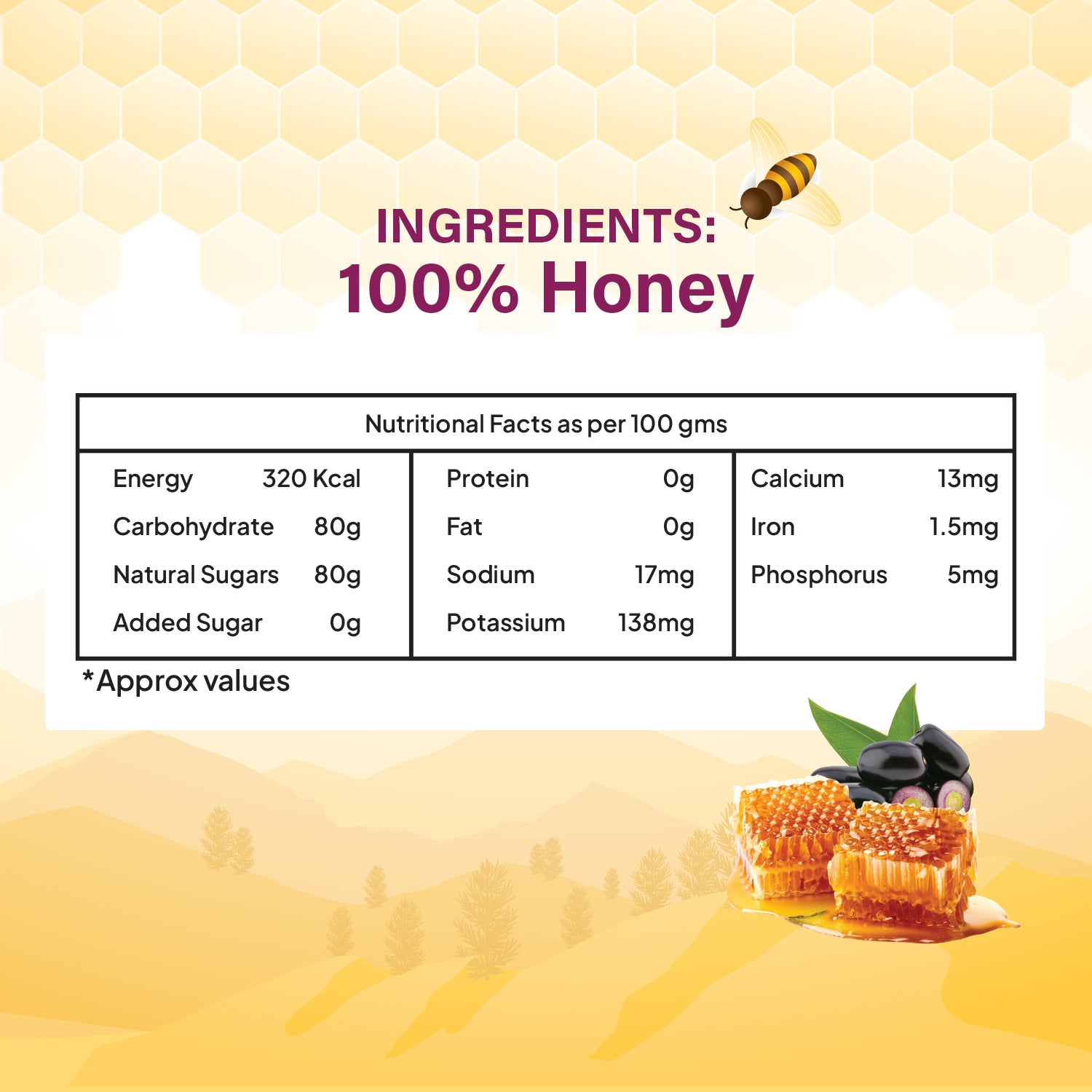 Jamun Honey – 100% Pure & Natural | Organic, Diabetic-Friendly, No Added Sugar
