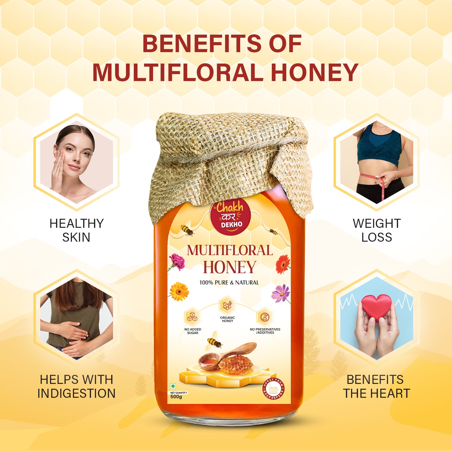 Multifloral Honey – 100% Pure, Natural & Organic | No Added Sugar