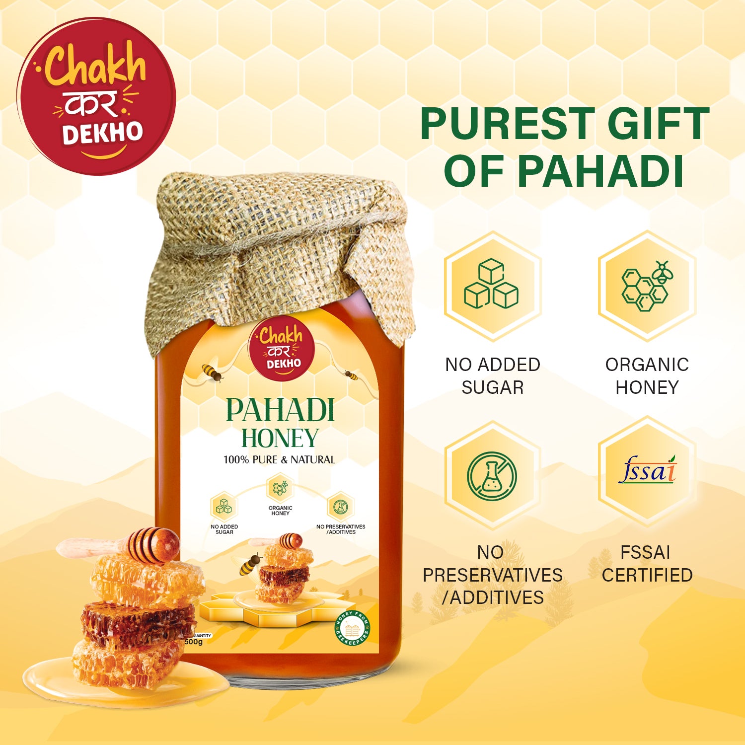 Pahadi Honey – 100% Pure, Natural & Organic | No Added Sugar