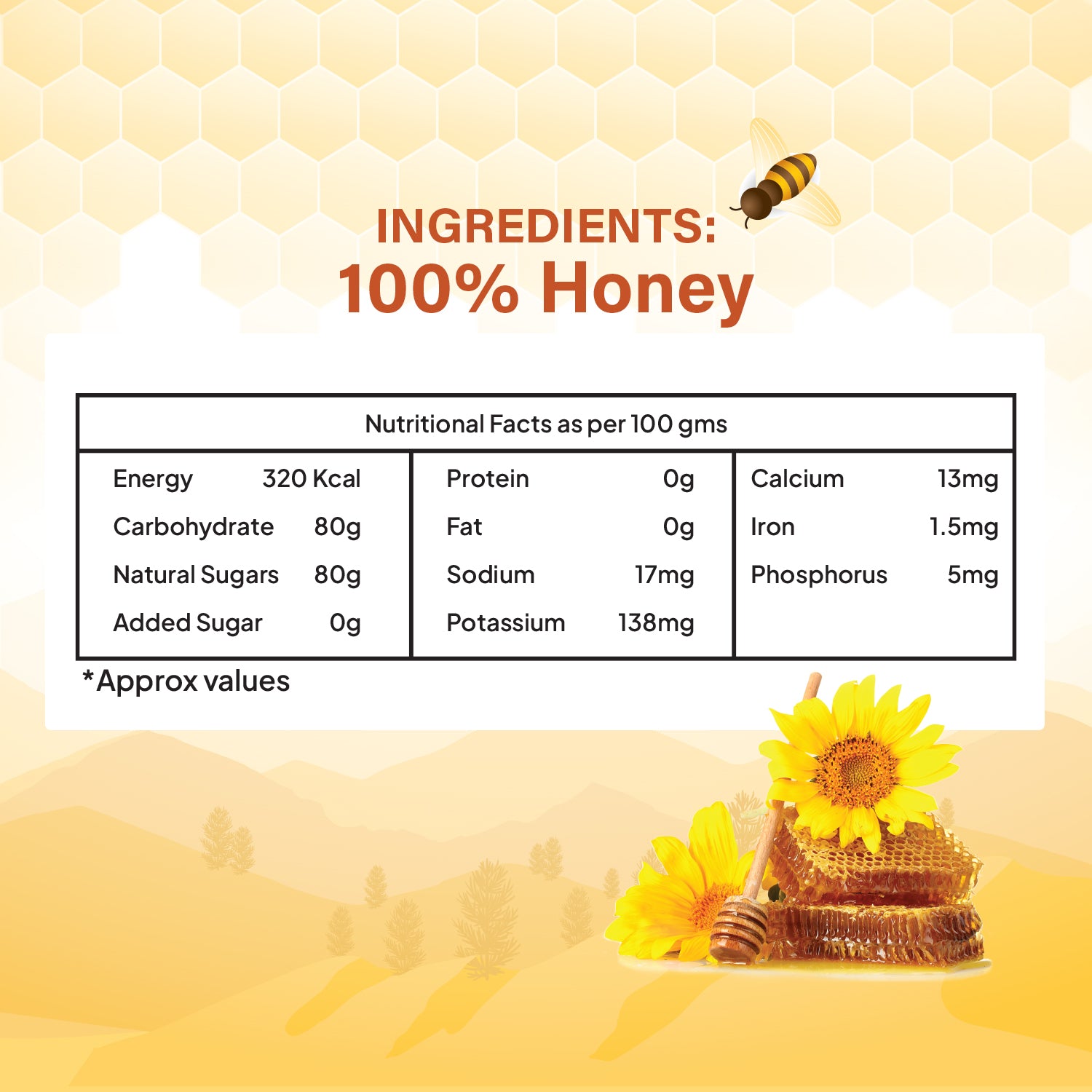 Sunflower Honey – 100% Pure & Natural | Organic, Cold Relief, Skin & Sleep Support