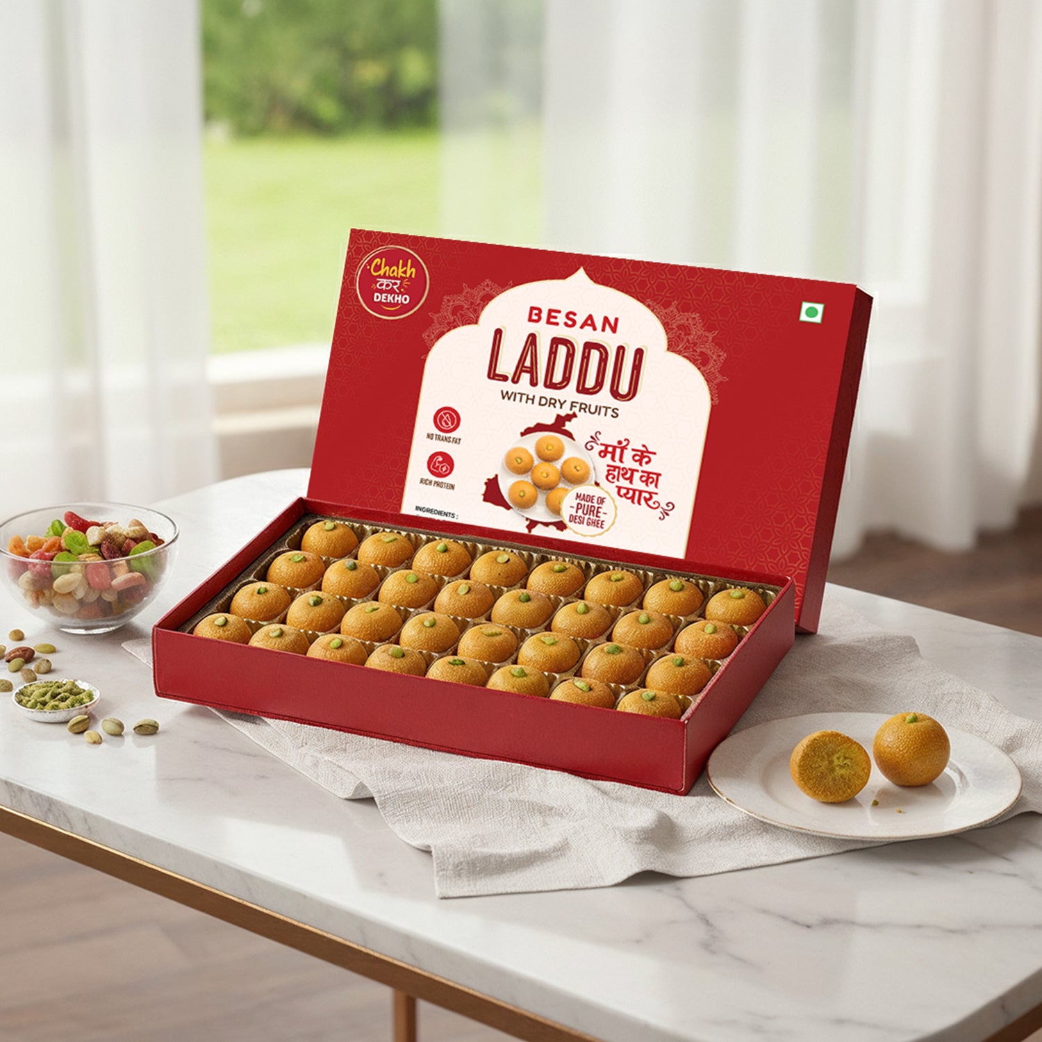Besan Laddu With Dry Fruits