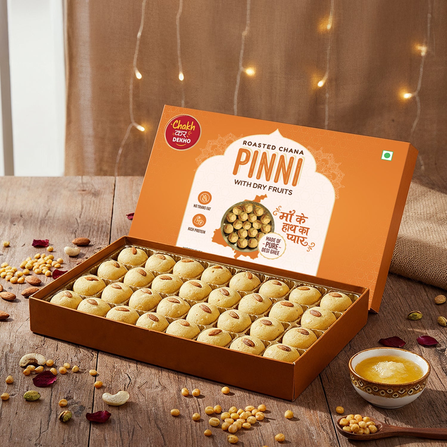Roasted Channa Pinni With Dry Fruits