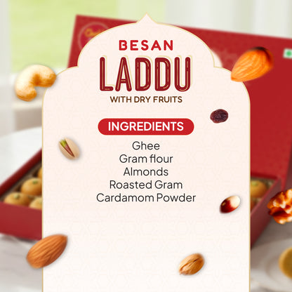 Besan Laddu With Dry Fruits