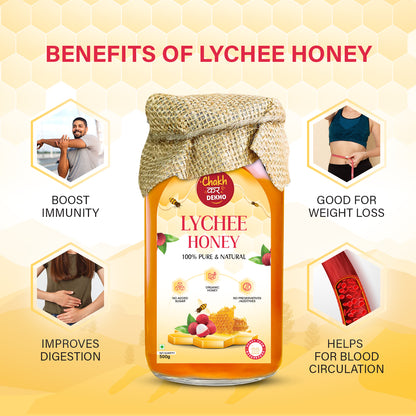 Lychee Honey – 100% Pure & Natural | Organic, Immunity Booster, No Added Sugar