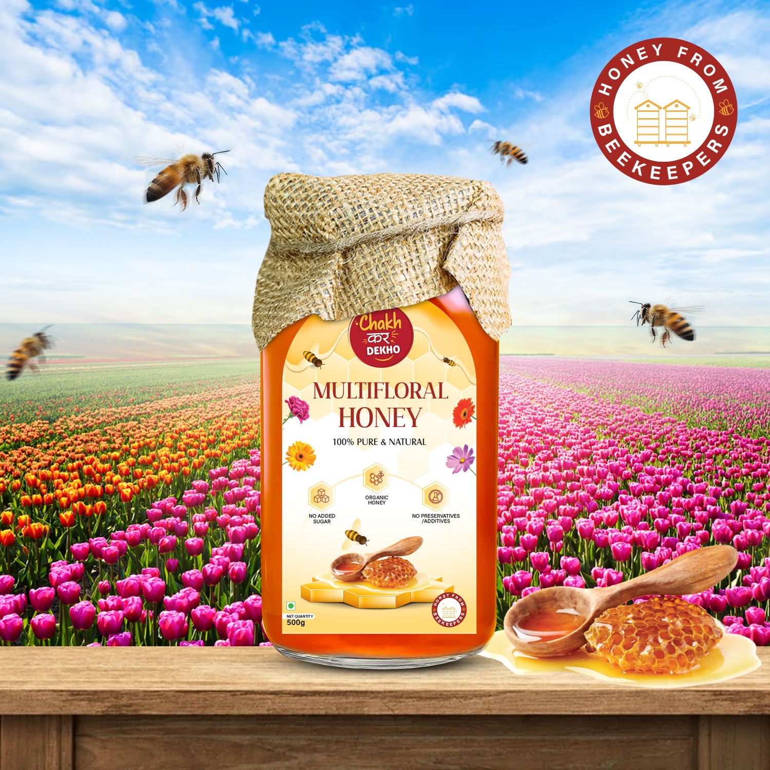 Multifloral Honey – 100% Pure, Natural & Organic | No Added Sugar