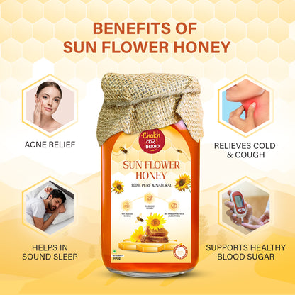 Sunflower Honey – 100% Pure & Natural | Organic, Cold Relief, Skin & Sleep Support