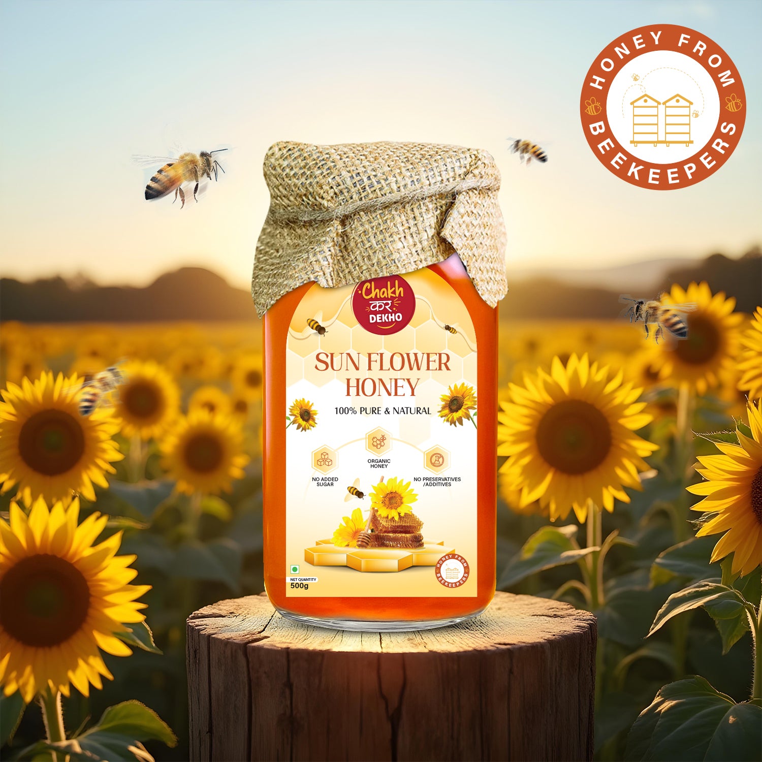 Sunflower Honey – 100% Pure & Natural | Organic, Cold Relief, Skin & Sleep Support
